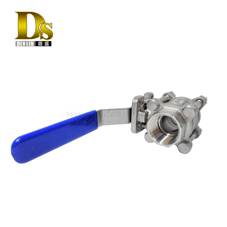 Densen Customized stainless steel 316 investment casting 3 pcs ball valve,3 way ball valve