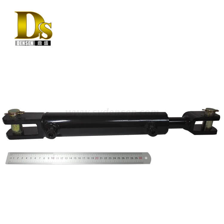 Densen Customized Ductile iron and steel casting and machining double-acting hydraulic cylinder for agricultural machinery