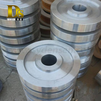 Densen customized Alloy steel Super large hot Forging rope pulley,20 ton wire rope steel pulley