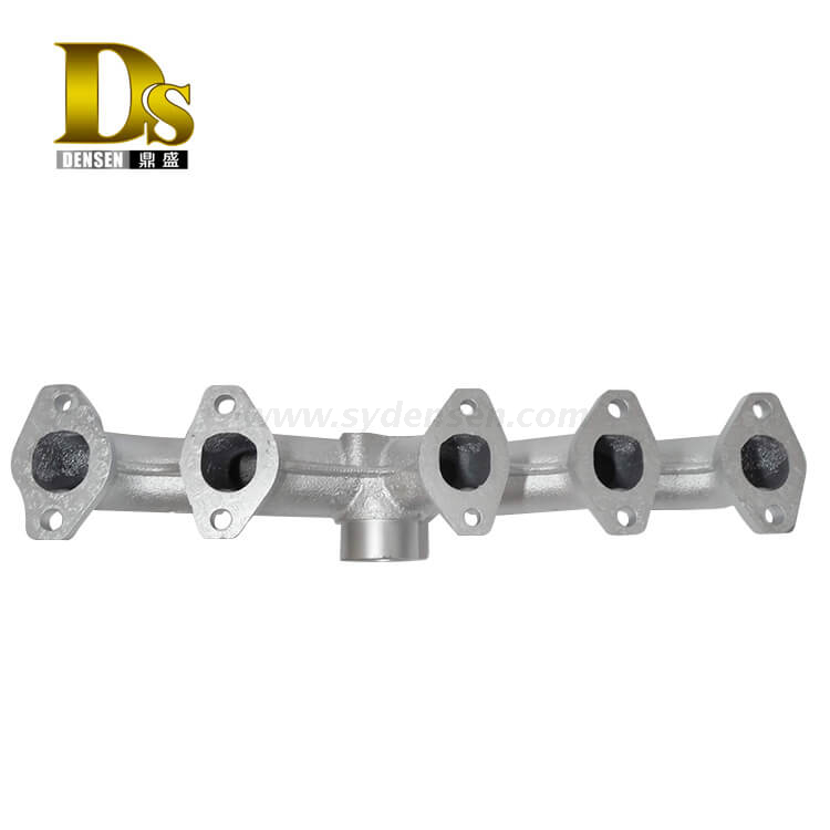 Densen Customized ductile iron Clay sand casting and machining exhaust manifold,iron casting components, OEM manifold exhaust,