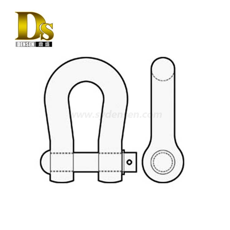 Densen Customized Carbon Steels Forgings Shackles for Civil Engineering Fabricated Foundation Boxes or Tubes