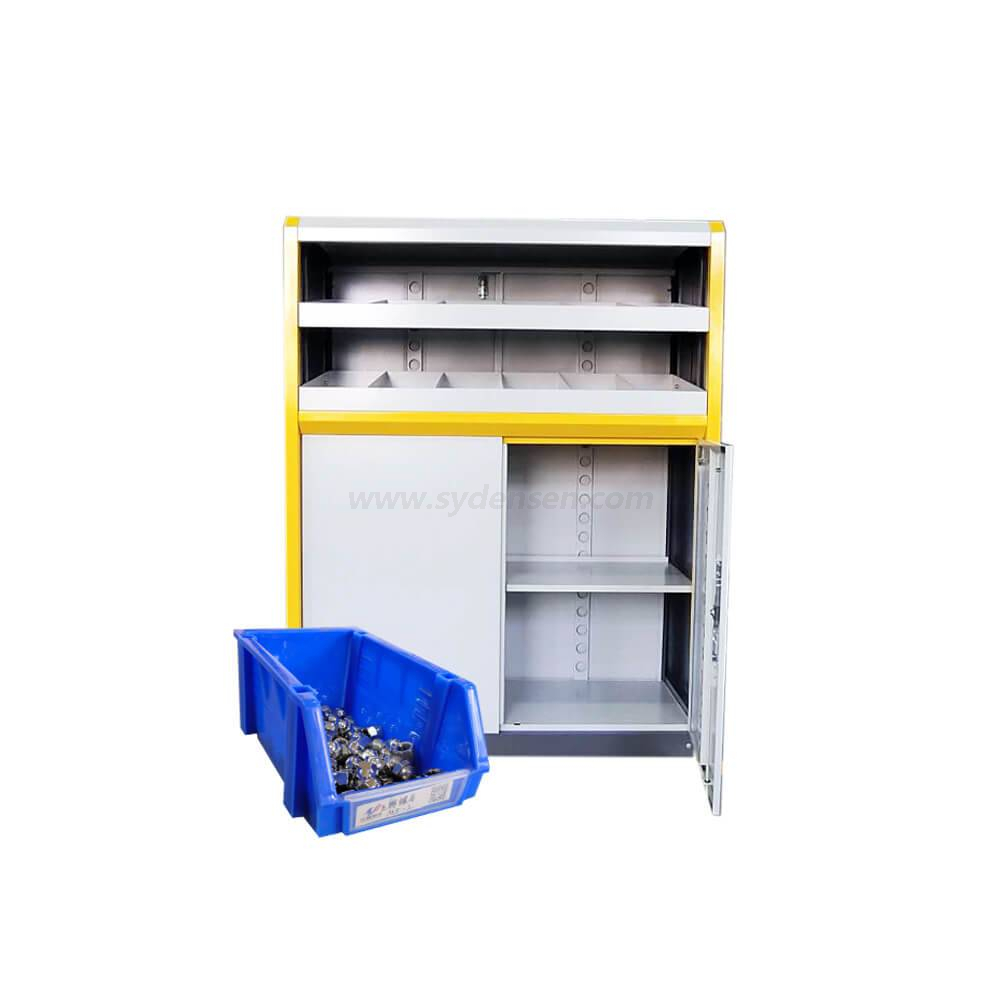 Densen customize factory equipment Multi-function move cabinet metal shutter door document storage mobile cabinet with 4 floors 